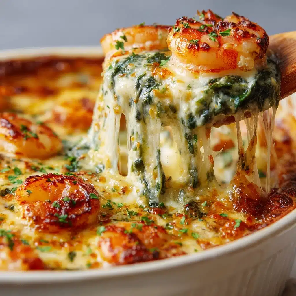 Cheesy Rich and Creamy Shrimp and Crab Spinach Dip Recipe
