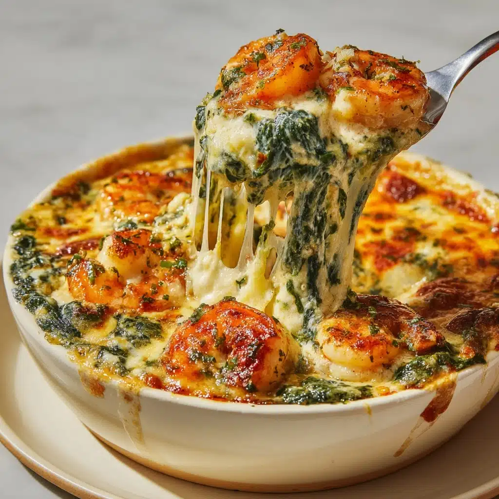 Cheesy Rich and Creamy Shrimp and Crab Spinach Dip Recipe - Recipe Image