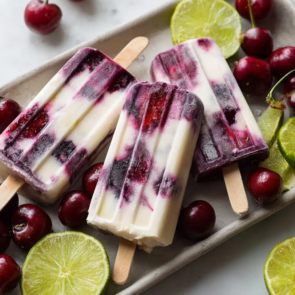 Cherry Lime Ice Pops Recipe - Recipe Image