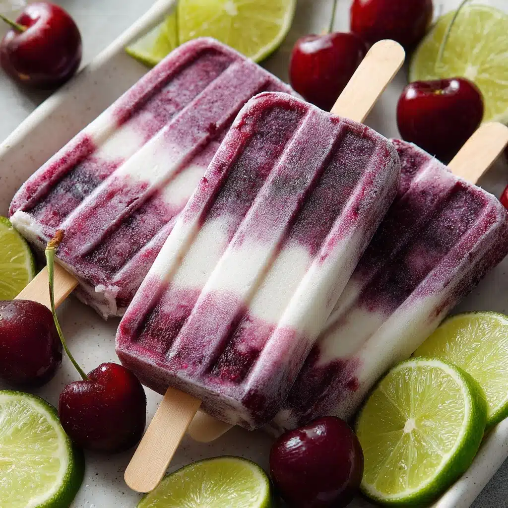 Cherry Lime Ice Pops Recipe - Recipe Image