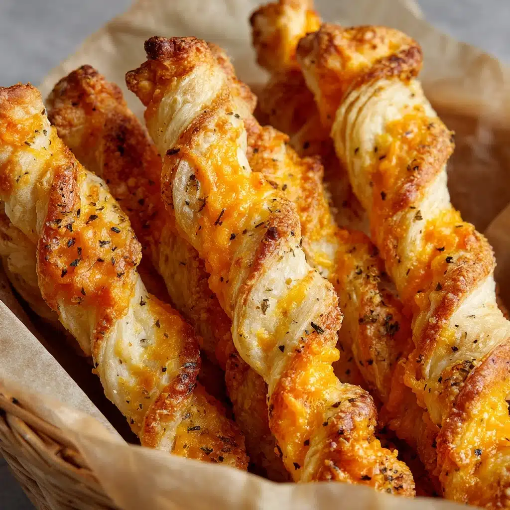 Puff Pastry Cheese Straws with White Cheddar and Black Pepper Recipe - Recipe Image