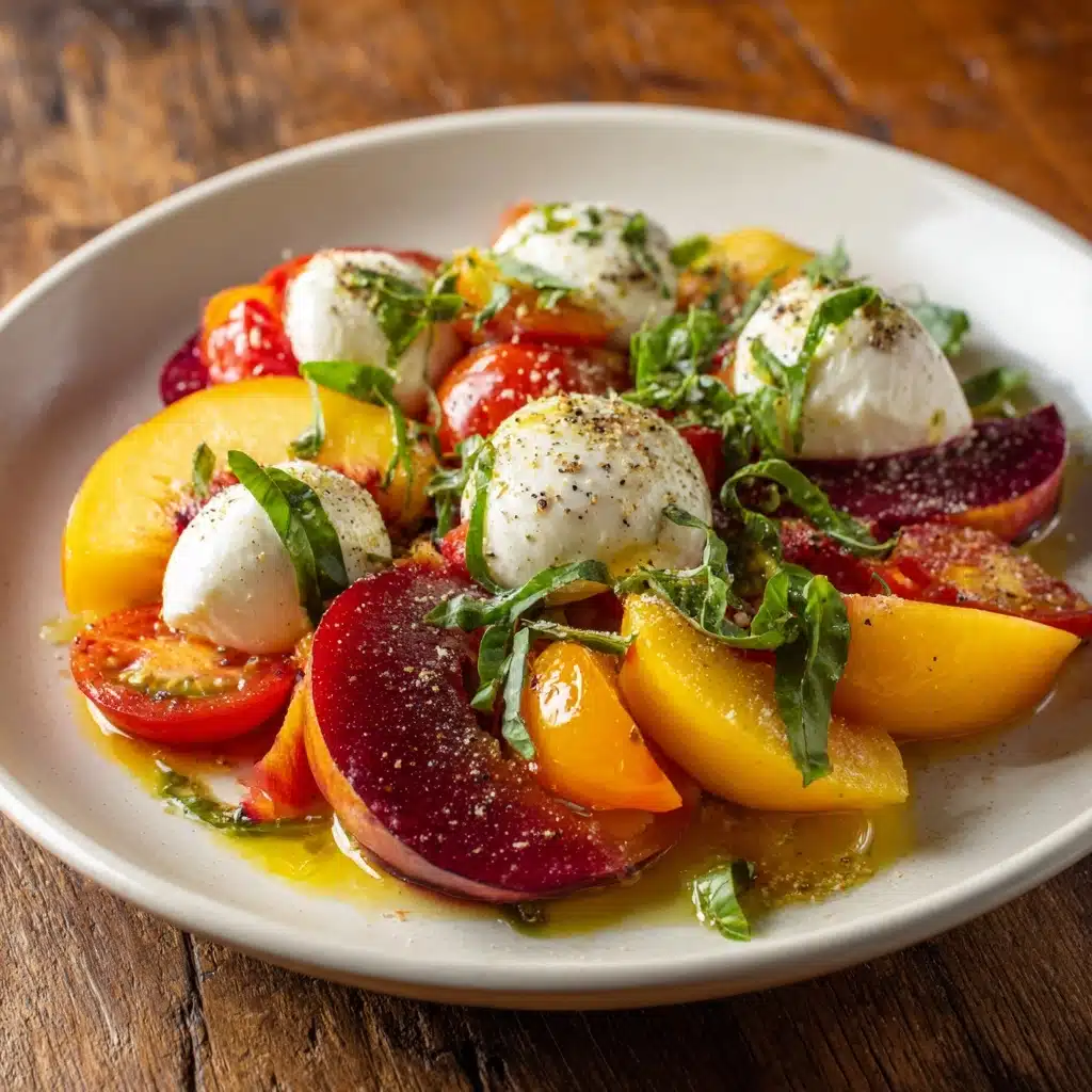 Tomato Peach Burrata Salad Recipe - Recipe Image