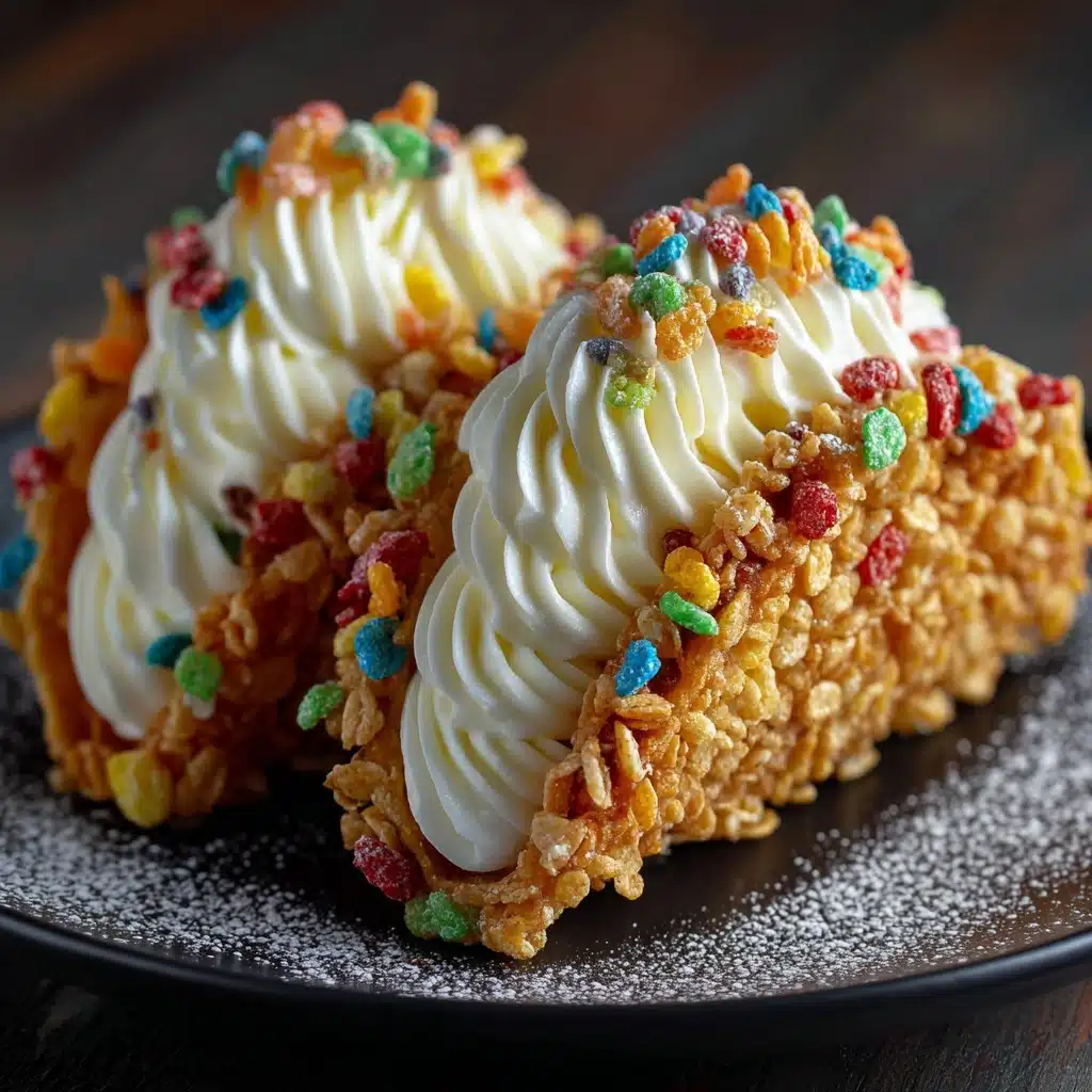 Fruity Pebbles Cheesecake Tacos Recipe - Recipe Image