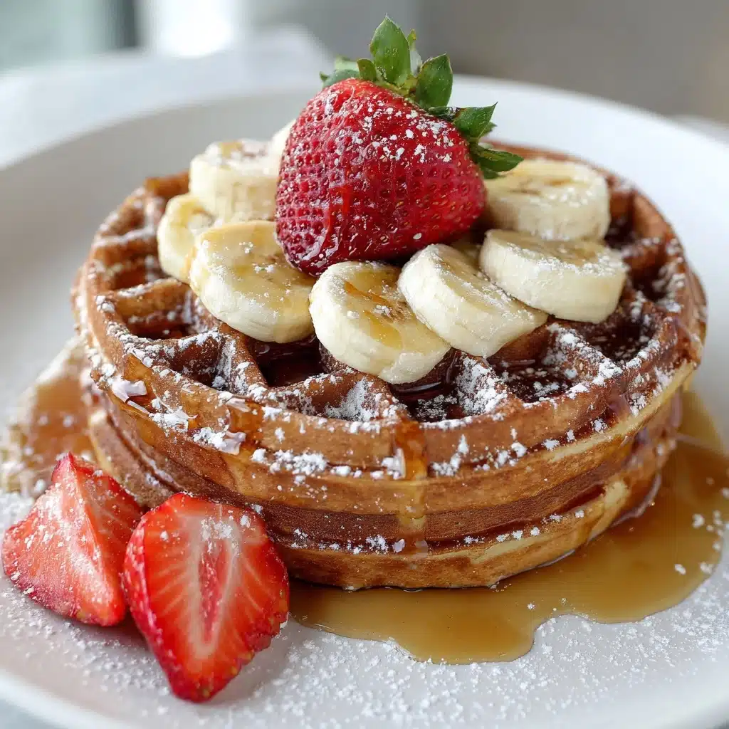 Caramelized Coconut Banana Bread Waffle French Toast Recipe - Recipe Image