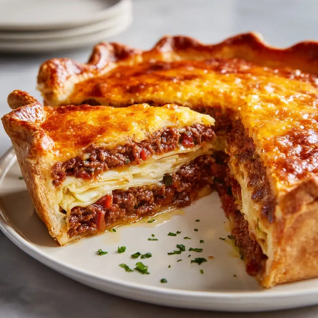 Classic American Cheeseburger Pie Recipe - Recipe Image