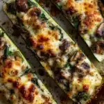 Spinach, Mushroom, and Ricotta Stuffed Zucchini Recipe