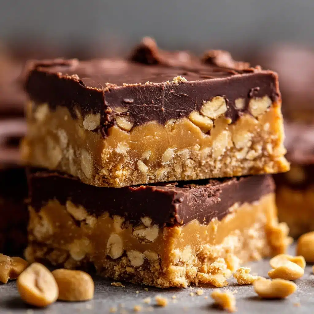 No Bake Chocolate Peanut Butter Protein Bars Recipe - Recipe Image