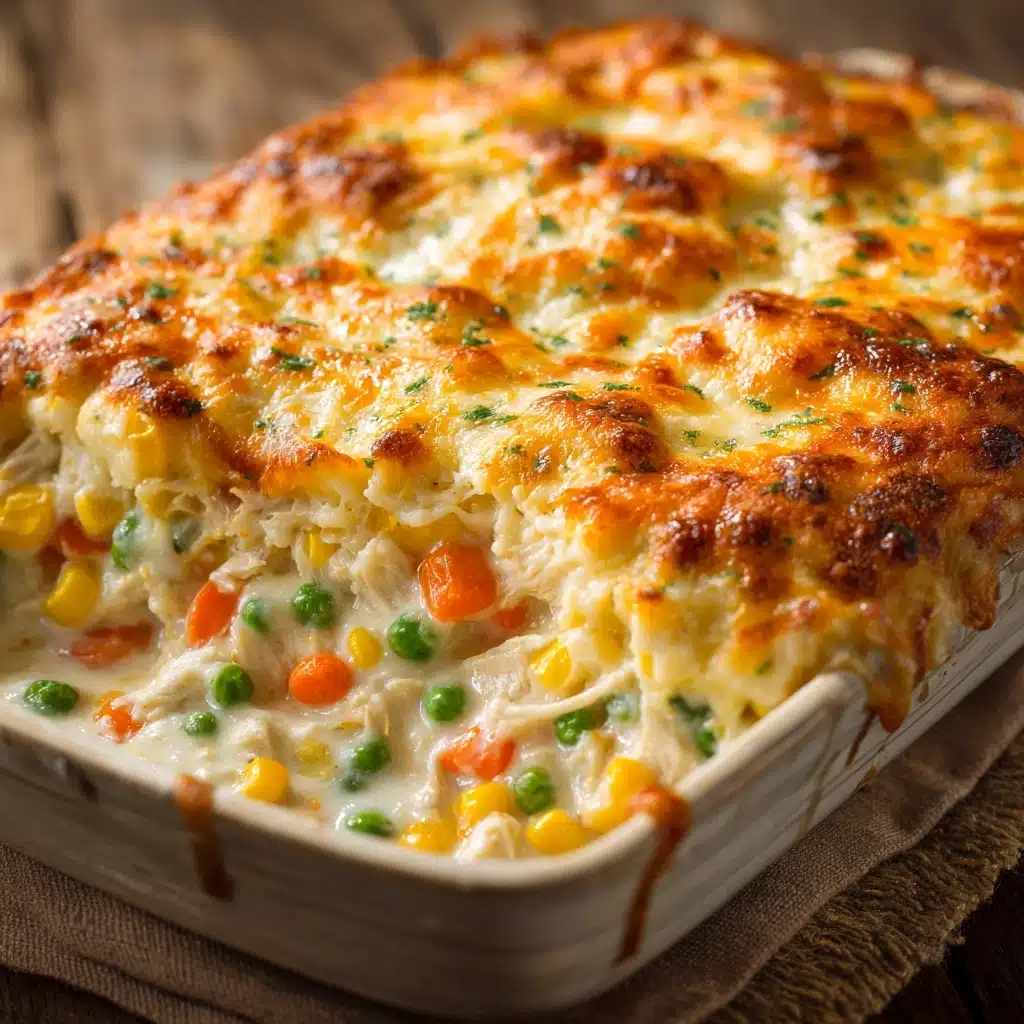 Easy Chicken Cobbler Dinner Casserole Recipe - Recipe Image