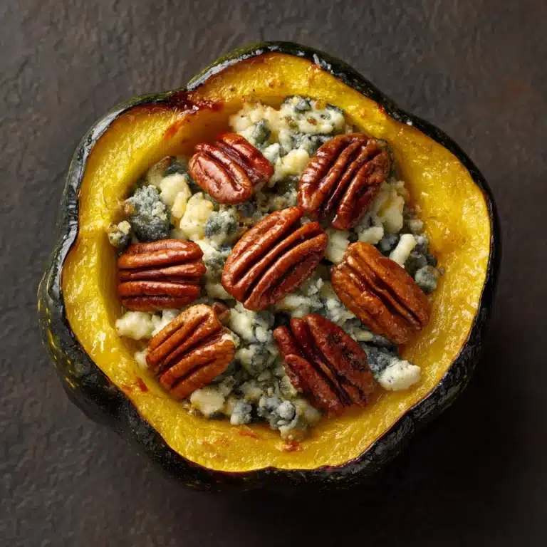 Maple Blue Cheese Pecan Roasted Acorn Squash Recipe