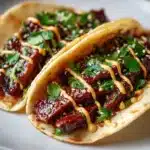 Garlic Butter Honey BBQ Beef Tacos Recipe