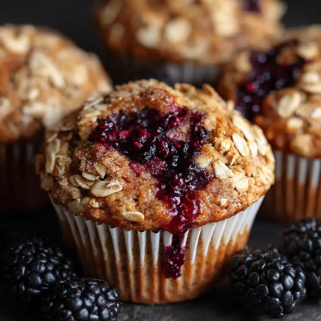 Blackberry Cinnamon Swirl Oatmeal Muffins Recipe - Recipe Image