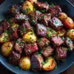 Garlic Butter Steak Bites and Potatoes Recipe