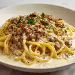 Creamy Ground Beef Alfredo Pasta Recipe