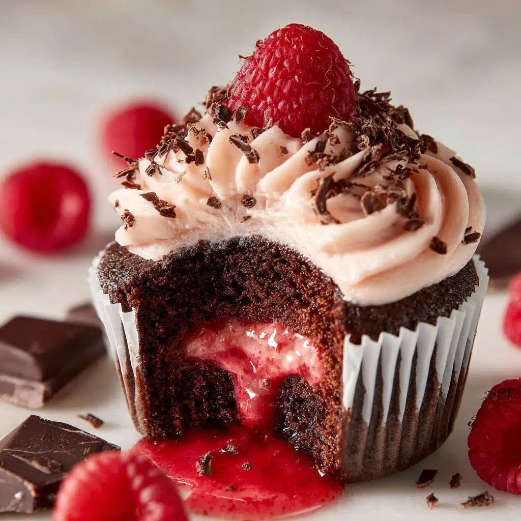 Raspberry Chocolate Lava Cupcakes Recipe - Recipe Image