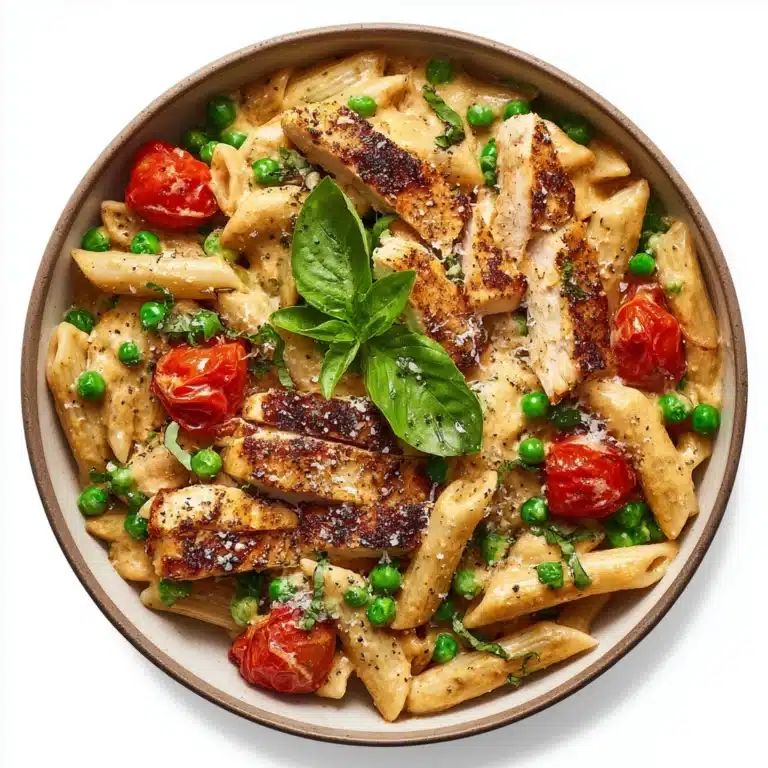 Creamy Chicken and Pea Carbonara Pasta Recipe