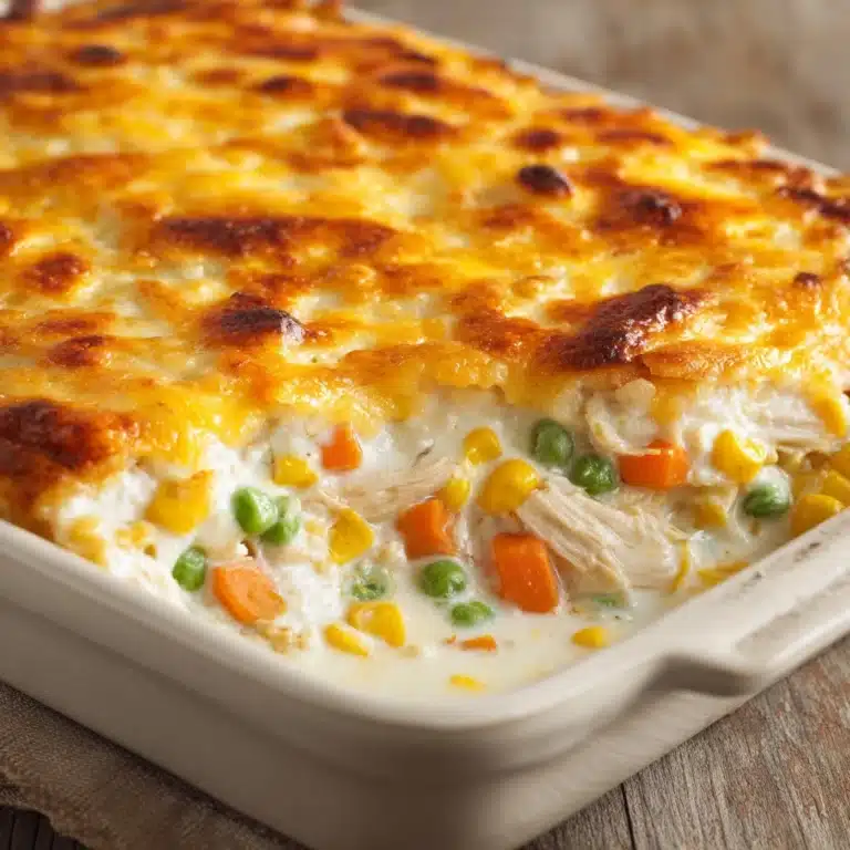 Easy Chicken Cobbler Dinner Casserole Recipe