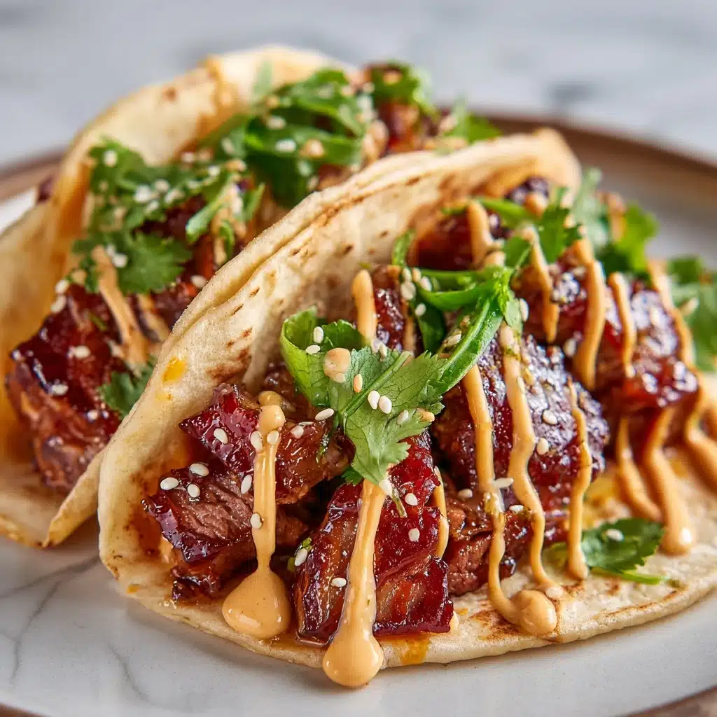Garlic Butter Honey BBQ Beef Tacos Recipe - Recipe Image