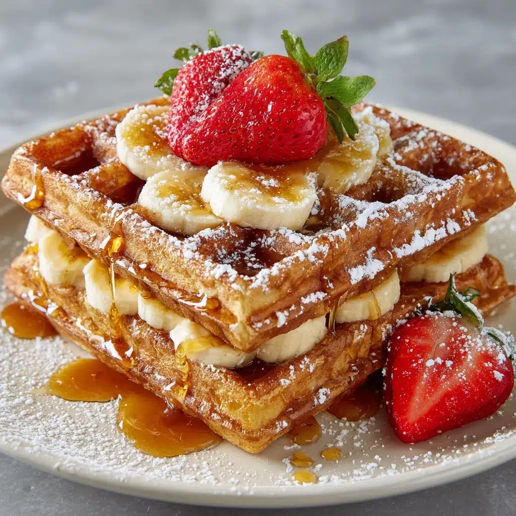 Caramelized Coconut Banana Bread Waffle French Toast Recipe - Recipe Image