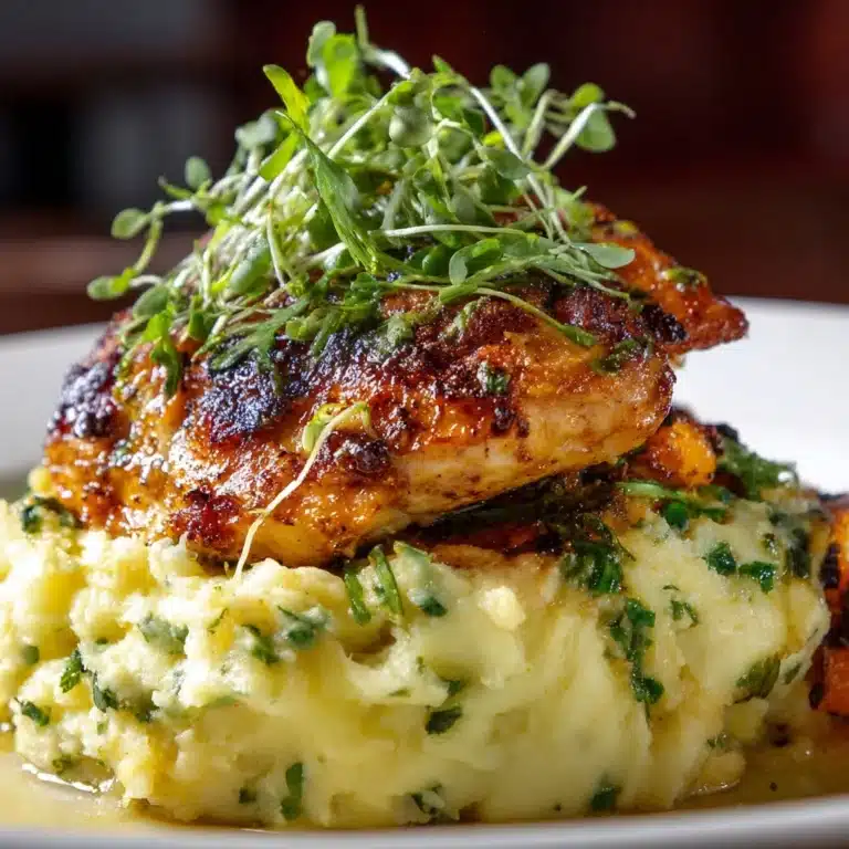 Garlic Herb Chicken with Mashed Potatoes and Glazed Carrots Recipe
