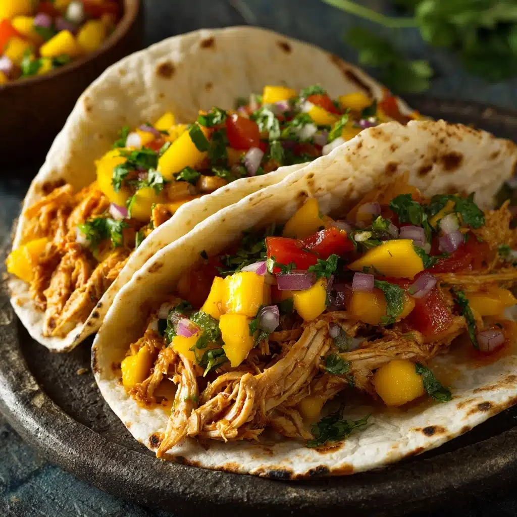 Cilantro-Lime Chicken Tacos with Peach Salsa Recipe - Recipe Image