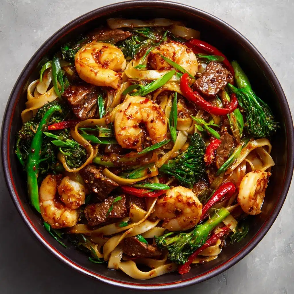Steak & Shrimp Stir-Fried Noodles Recipe - Recipe Image