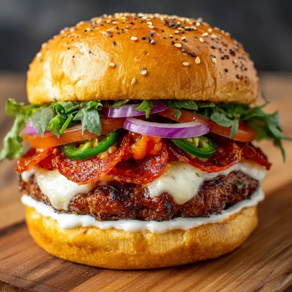 Pepperoni Burger Provolone Brioche Recipe