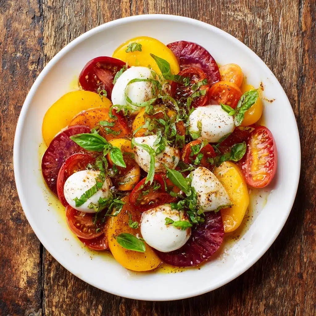 Tomato Peach Burrata Salad Recipe - Recipe Image