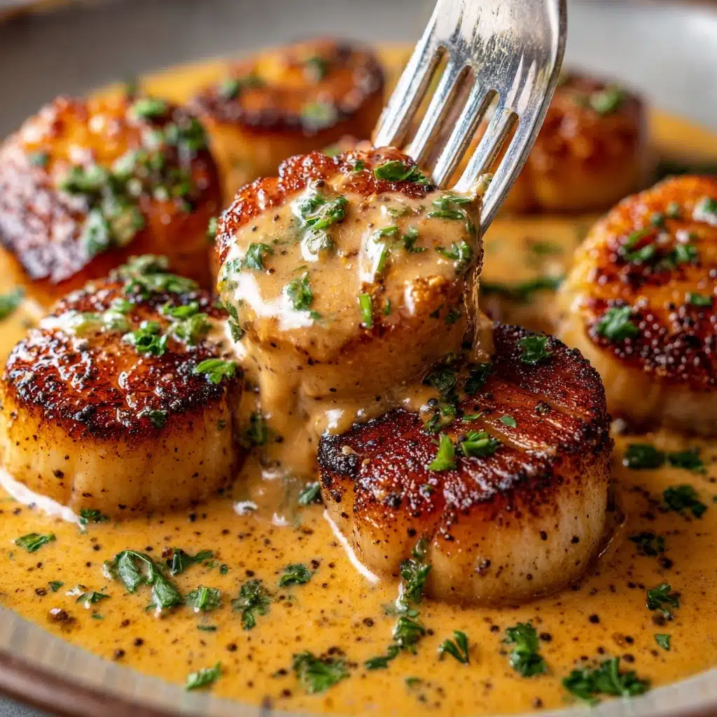Seared Scallops Cajun Cream Sauce Recipe - Recipe Image