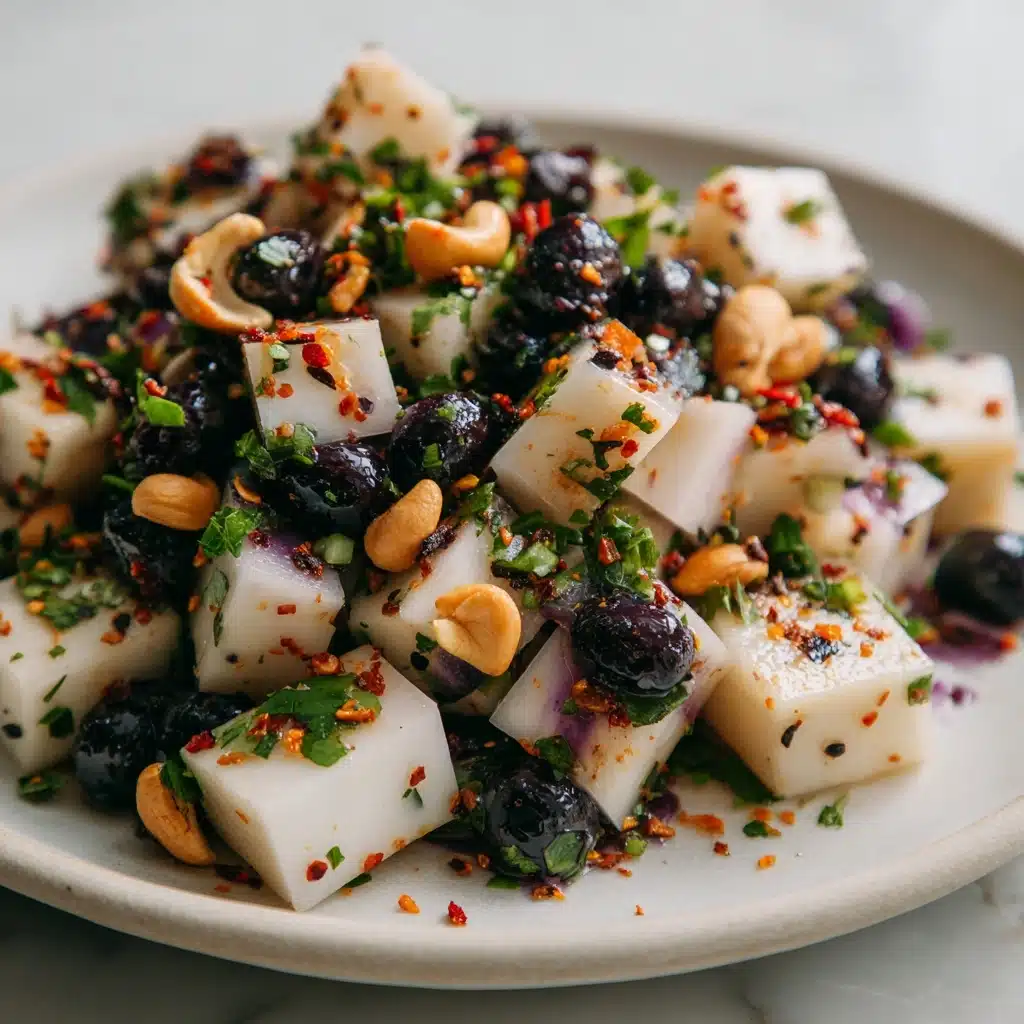 Spicy Blueberry Jicama Salad with Cashews Recipe