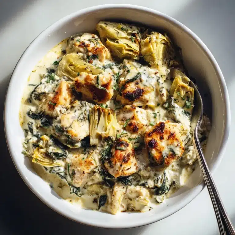 High-Protein Spinach and Artichoke Chicken Casserole Recipe