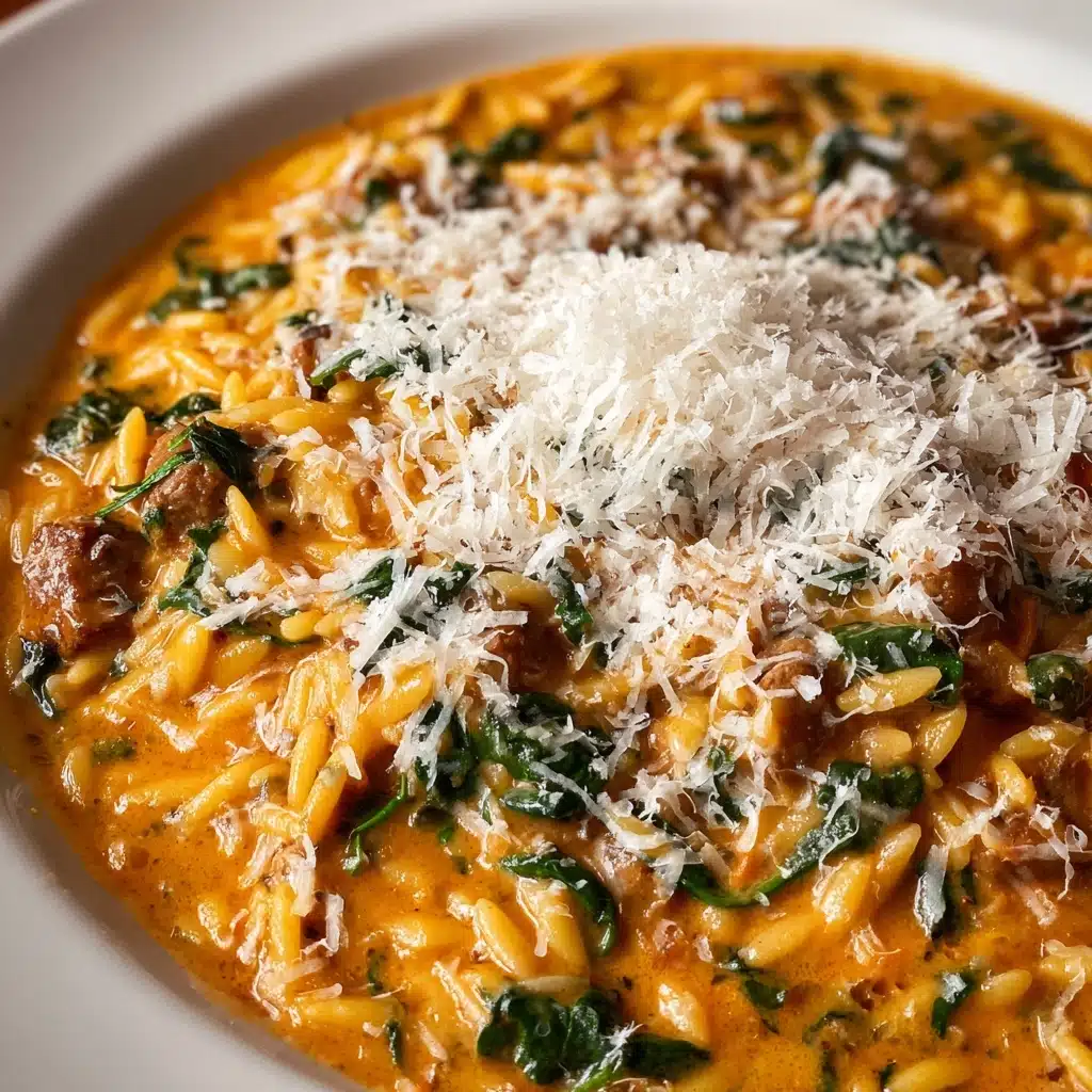 Ground Beef Orzo with Tomato Cream Sauce Recipe - Recipe Image