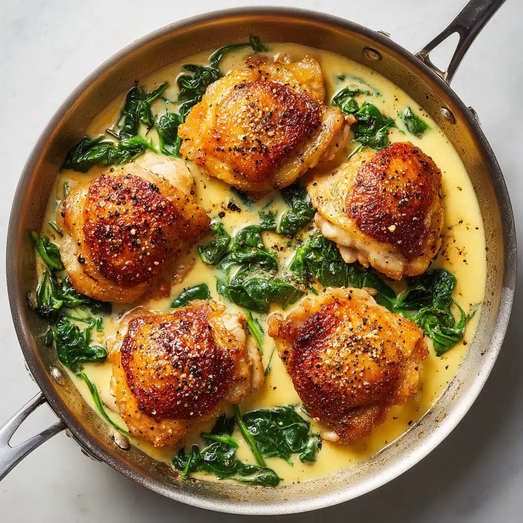 Creamy Garlic Skillet Chicken with Spinach Recipe