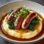 Sausages with Homemade Onion Gravy Recipe