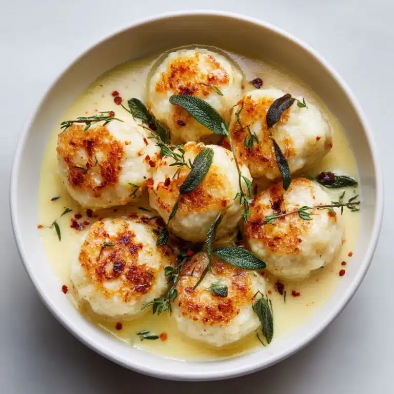 Italian Ricotta Gnudi in Cheese Sauce Recipe