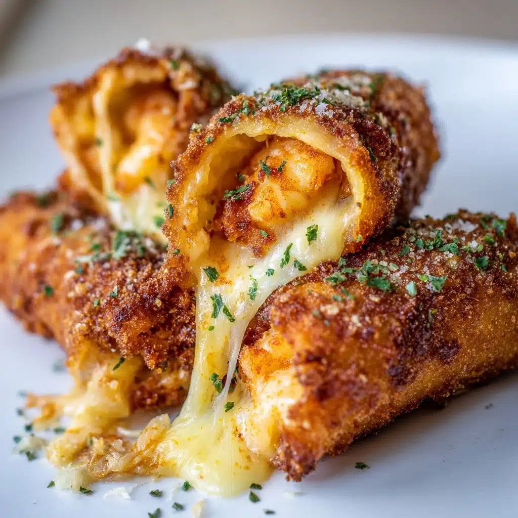 Deep-Fried Shrimp Alfredo Burrito Bites Recipe - Recipe Image