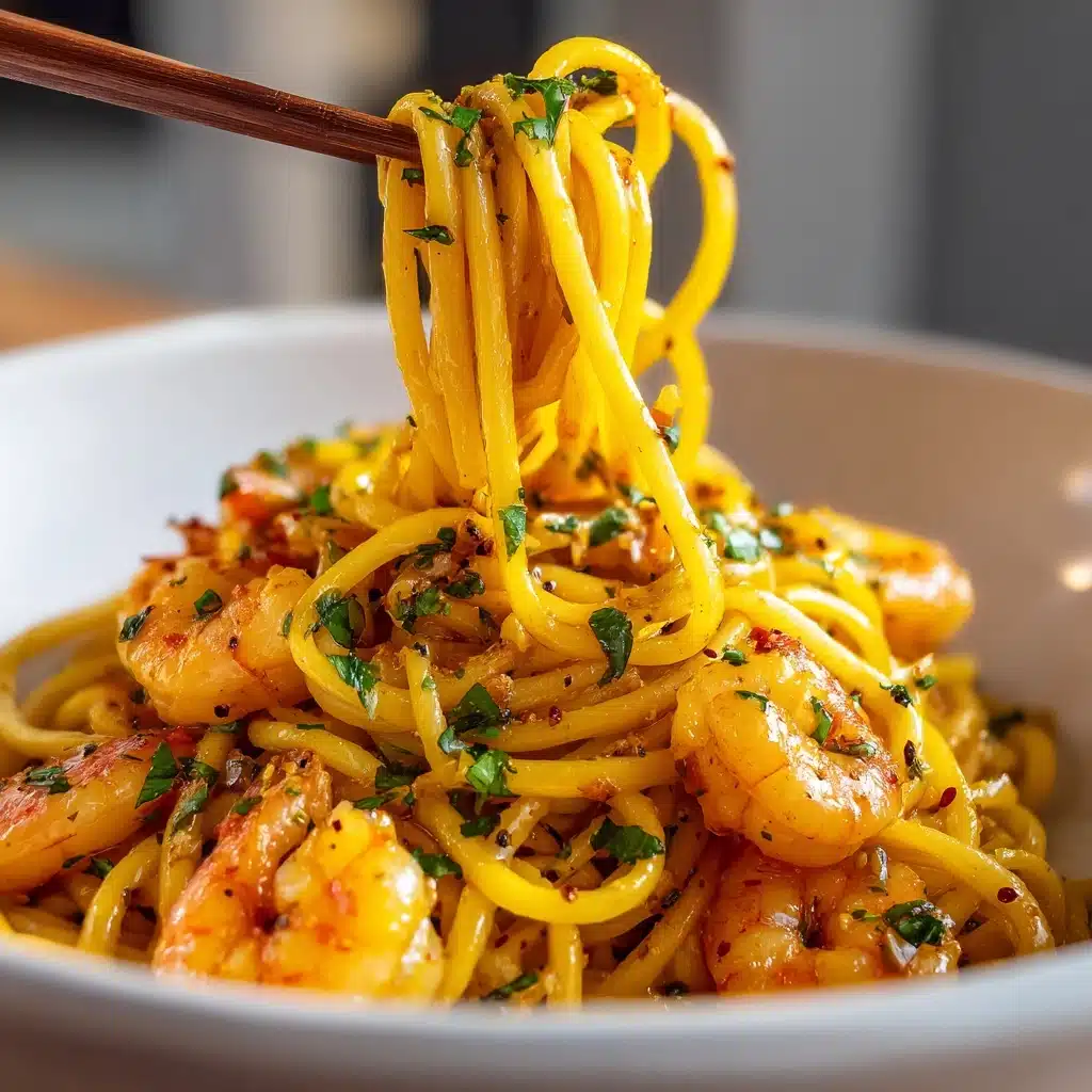 Spicy Garlic Shrimp Noodles Recipe - Recipe Image