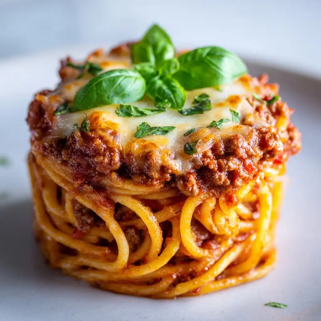 Bolognese Spaghetti Bake Muffin Cups Recipe - Recipe Image