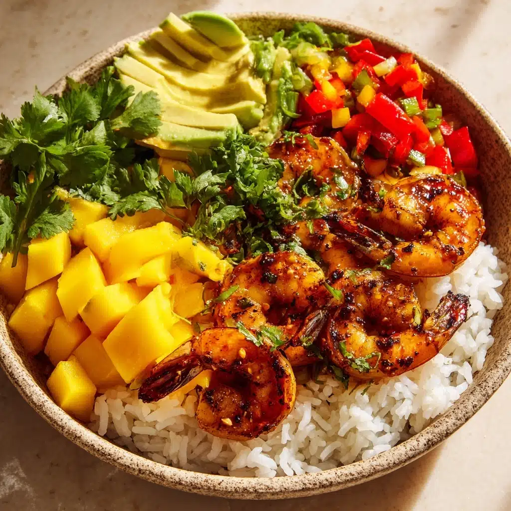 Chipotle Shrimp Avocado and Mango Rice Bowls Recipe - Recipe Image
