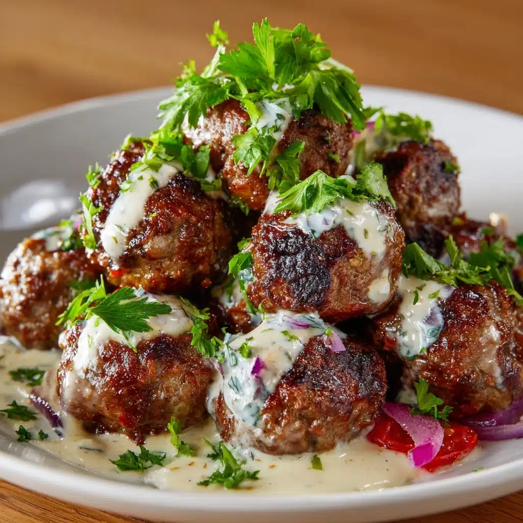 Beef Armenian Kefta with Tahini & Tzatziki Recipe - Recipe Image