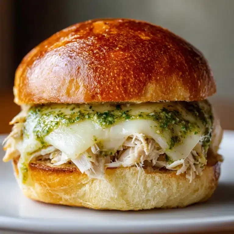 Cheesy Garlic Pesto Chicken Sliders Recipe