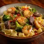 Steak & Shrimp Stir-Fried Noodles Recipe