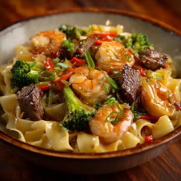 Steak & Shrimp Stir-Fried Noodles Recipe