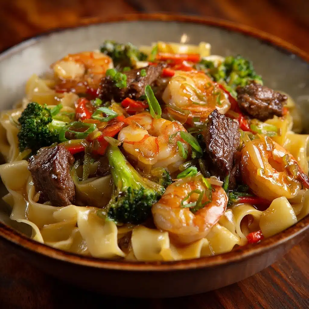 Steak & Shrimp Stir-Fried Noodles Recipe