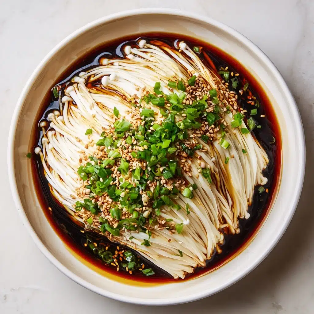 Enoki Mushrooms with Garlic & Scallion Sauce Recipe