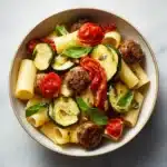 Chicken Sausages with Zucchini and Pasta Recipe