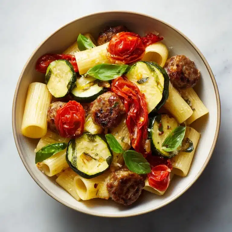 Chicken Sausages with Zucchini and Pasta Recipe