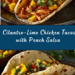 Cilantro-Lime Chicken Tacos with Peach Salsa Recipe