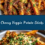 Crispy Veggie Potato Sticks with Cheese Sauce Recipe