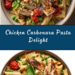 Creamy Chicken and Pea Carbonara Pasta Recipe