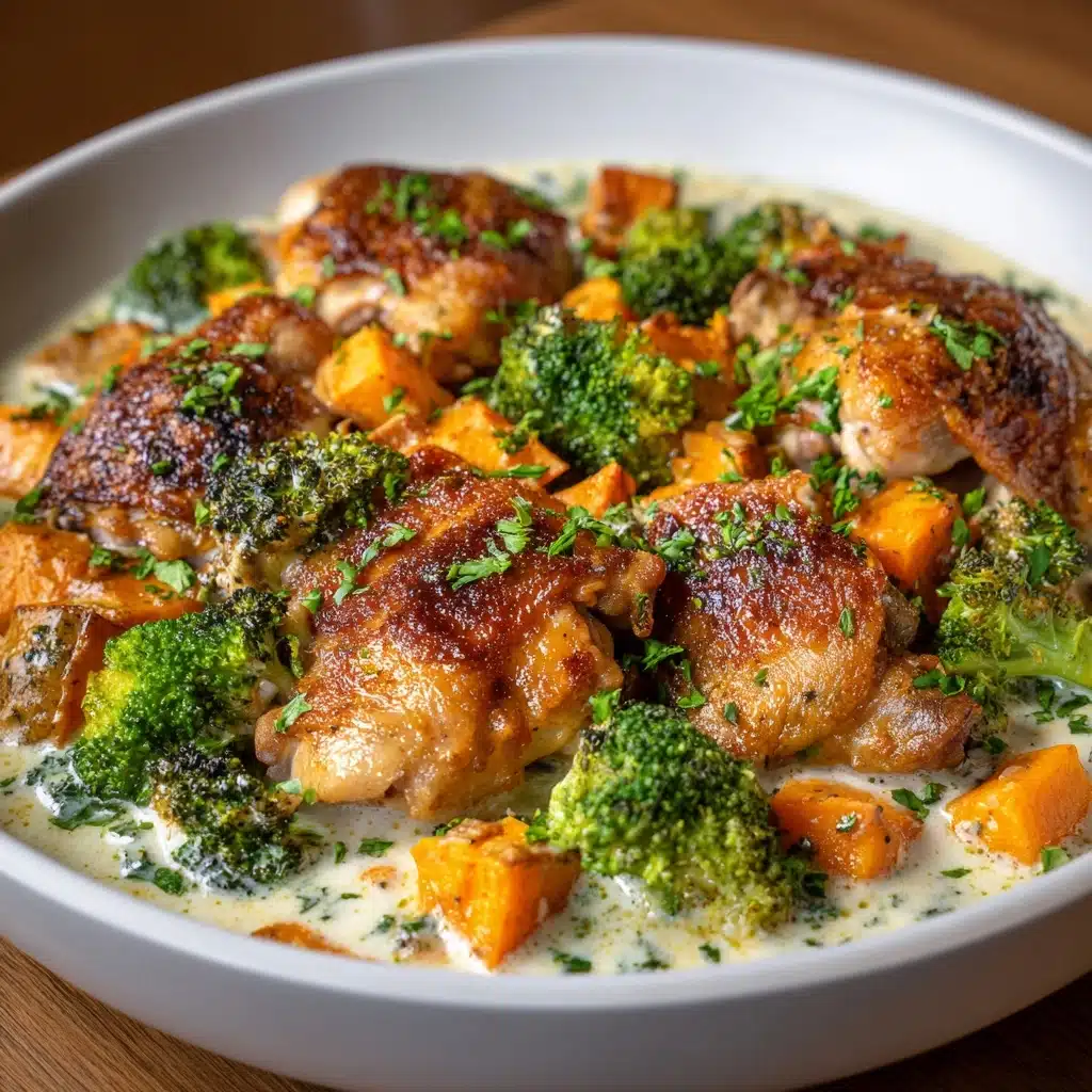 Creamy Garlic Chicken & Vegetables Recipe - Recipe Image